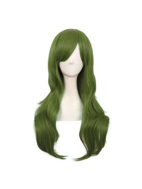 Women's Olive Green 28" 70cm Long Curly Ends Costume Cosplay Modern Hair Wig